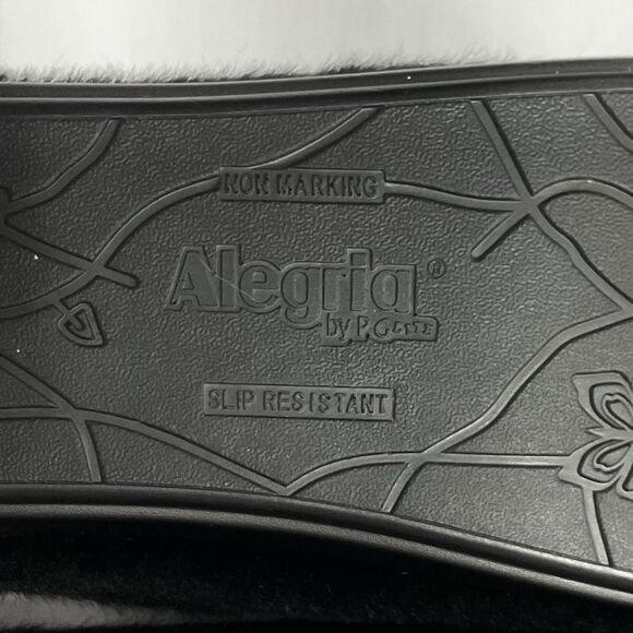 Alegria Leisurelee 2 Cozy Black Slippers Sz 41 EU New 26.5 cm Faux Fur - Picture 11 of 12